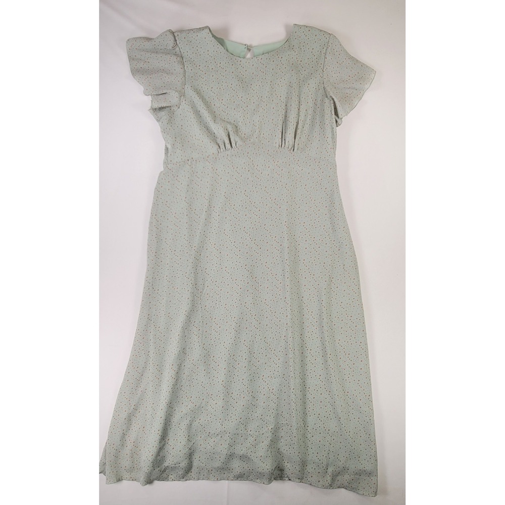 Suzanne Betro 1X Mint Green Star Print Midi Plus Size Stars Celestial‎